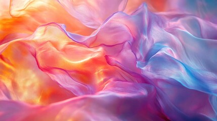 Vibrant Hues: Abstract Colorful Fabric Flows Beautifully
