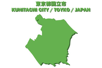 東京都国立市ベクターイラストマップ