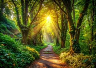 Fototapeta premium Mystical woods beckon: photograph a nature scene of fairytale charm.