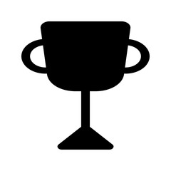Solid icon of a trophy with a ribbon or medal hanging on the front, symbolizing honorary awards or ceremonial recognition. Suitable for academic, sports, or special event visuals.
