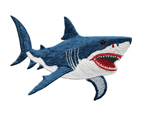 Fototapeta premium Embroidered Shark Patch
