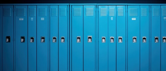 Blue School Lockers in a Row