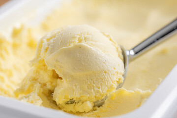 バニラアイスのクリーミーな食感