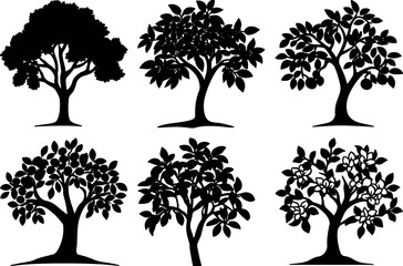 Fototapeta premium Tree bundle design silhouette vectors