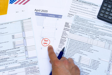 Tax Day Highlighted on Calendar