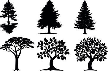 Obraz premium Tree bundle design silhouette vectors
