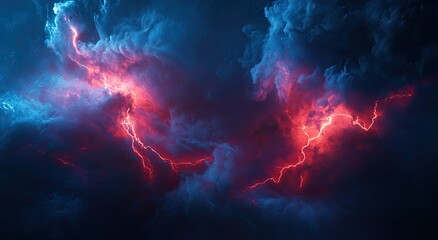 Fototapeta premium Storm Clouds Lightning Night Sky
