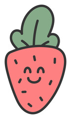 Cute Sticker Cartoon Strawberry Illustration