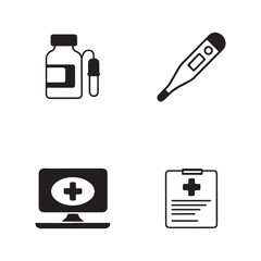 medical icons set with health care symbols in vector illustration