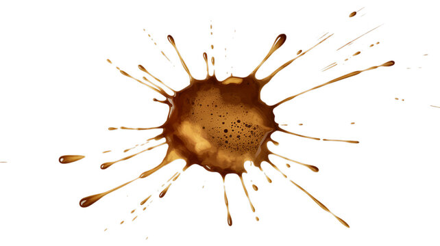 Realistic Coffee Splash with Abstract Patterns and Liquid Motion