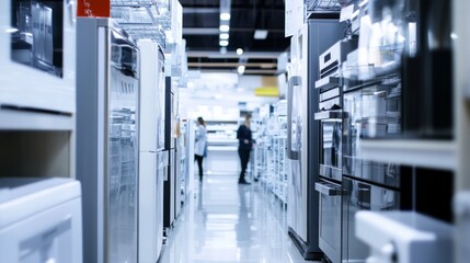 Thief alert in a home appliance store, employees noticing unusual behavior. Featuring swift detection and store protection