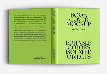 Opened Book Cover Mockup Top View
