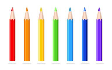 Set of Colorful Pencils in a Row