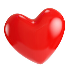 Red abstract heart isolated on transparent background