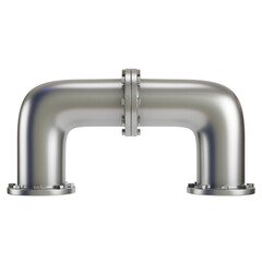 Metal pipe with industrial elements isolated on transparent background