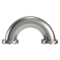 Metal pipe with industrial elements isolated on transparent background