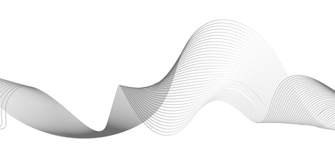 abstract background lines on transparent ribbon isolated Wave color lines blend. Abstract wavy lines stripes white background. Vector curve line pattern mesh.