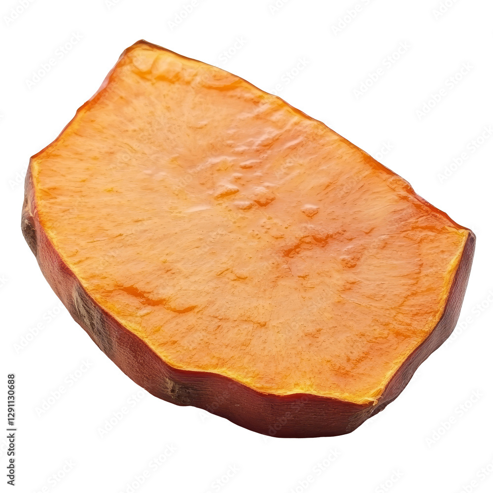 Poster fresh yam slice isolated on a clean transparent background showcasing its vibrant color and smooth t