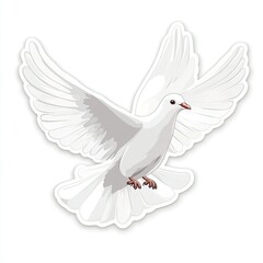 Obraz premium White Dove in Flight, Symbol of Peace