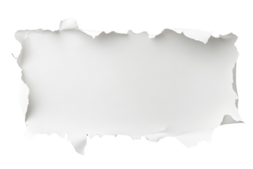 Torn paper frame isolated on a white background, perfect for creative projects and presentations.