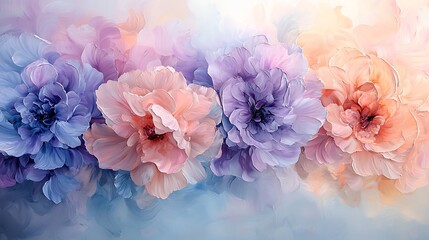 Pastel floral arrangement; soft, dreamy backdrop;  decorative display;  use for invitations or backgrounds