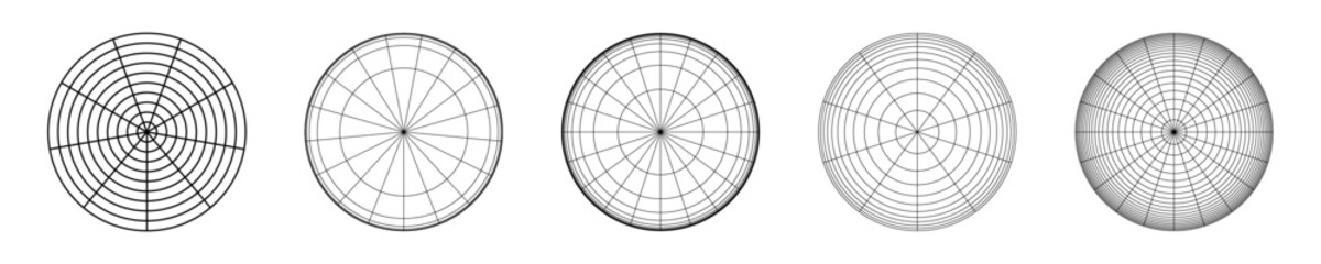 Set of Circular Grid Patterns for Vector Design