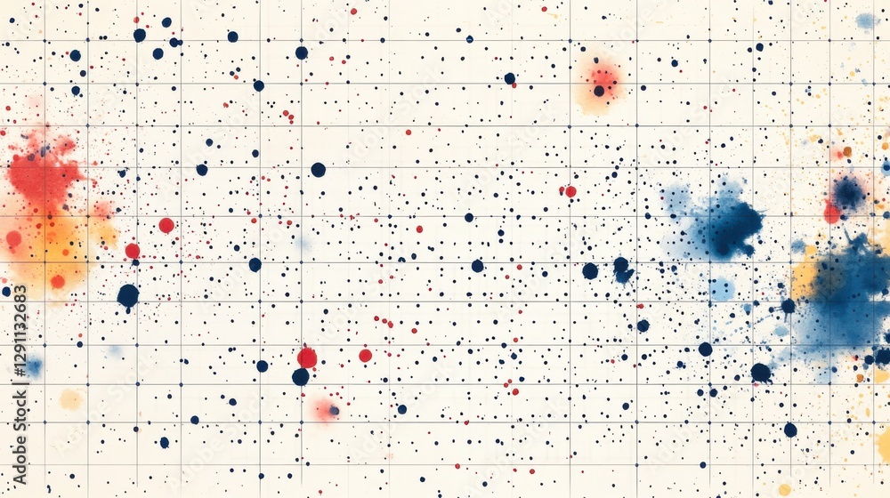 Poster abstract splashes of color on a textured background create a vibrant visual effect. generative ai il