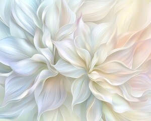 Fototapeta premium Soft pastel floral background with delicate petals and swirling textures.