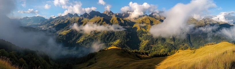 Misty Mountain Range Vista