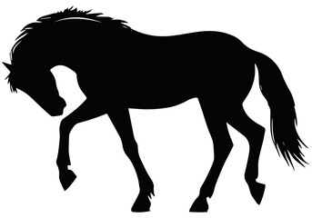 Silhouette of a horse, showcasing strength, speed, and elegance. vector Illustration