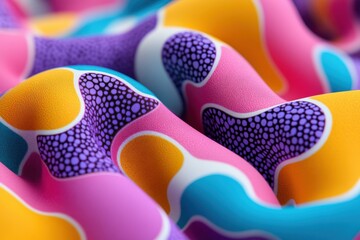 Obraz premium abstract multicolored fabric texture with round pattern