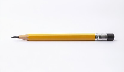 Yellow Pencil on White Background