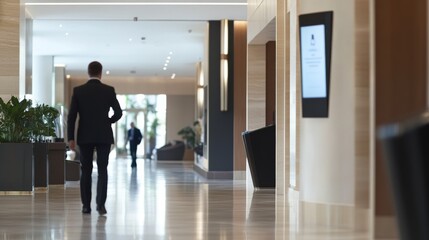 Thief alert in a luxury hotel with security monitoring the premises. Featuring rapid action and hotel protection