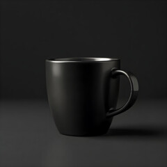 Black coffee cup isolated on black background. 3d render, 3d illustration