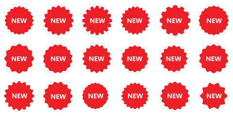 collection of new arrival tags and stickers vector on white background