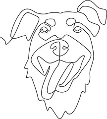 line art dog puppy face