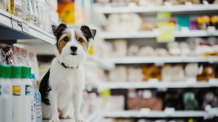 Thief alert in a pet store, employee noticing unusual shopper behavior. Featuring quick response and pet product protection
