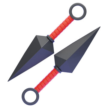 PNG 3D kunai illustration isolated on a white background