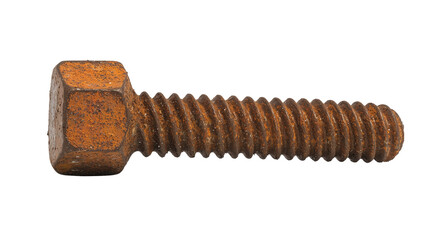 A damaged and rusty hex bolt, revealing metal deterioration over time