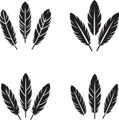 Obraz premium Isolated black feathers icon Vector, black feathers Silhouette,black feathers icon set, black feathers for logo,color black feathers Vector illustration, Vector Graphic, EPS 10 , clip art work
