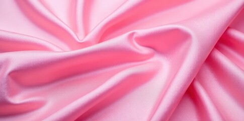 Obraz premium Soft pink silk fabric folds, luxurious texture, wedding, material