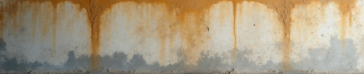 Fototapeta premium Rough cement wall with visible layers and water stains , brown, concrete wall, photography