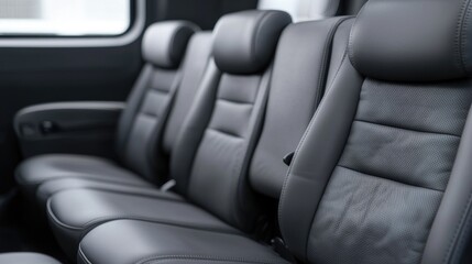 Obraz premium Clean Gray Leather Car Seats