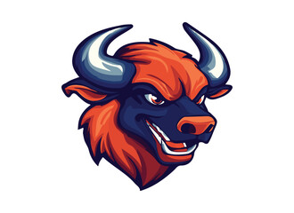 Mad Bull head mascot esport logo. Character for sport and gaming logo concept.