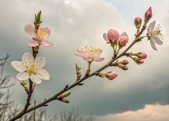 Obraz premium A time-lapse photo of flowers blooming in spring