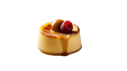 Classic Crème Brûlée with Caramelized Sugar and Nuts – A High-Quality PNG Image with a Transparent Background for Versatile Use