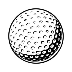 Golf ball icon. Golf ball isolated icon. Golf ball symbol. Black vector illustration