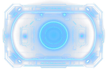 blue scifi hud display element isolated on white or transparent png