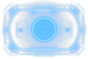 blue scifi hud display element isolated on white or transparent png