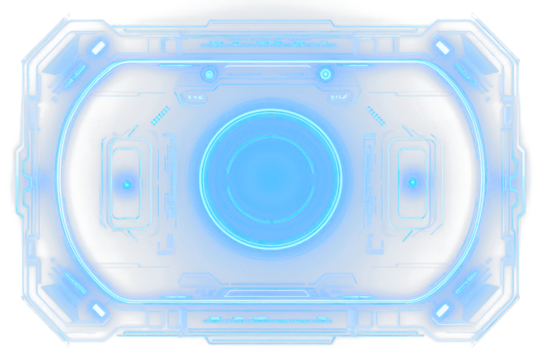 blue scifi hud display element isolated on white or transparent png